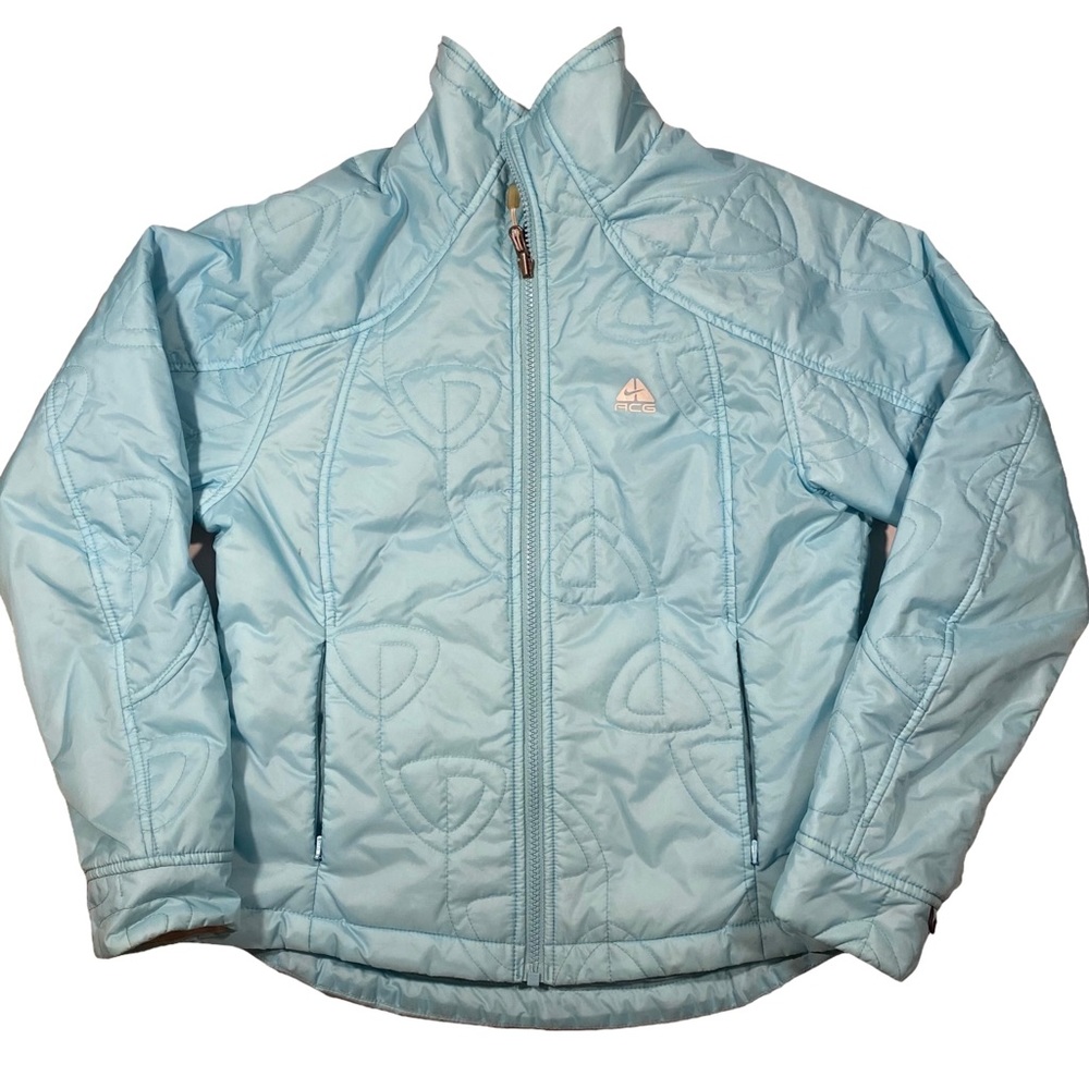 Nike Acg Thermal Layer 2 Women's Blue Winter Puffer Ski Jacket Coat Sz S